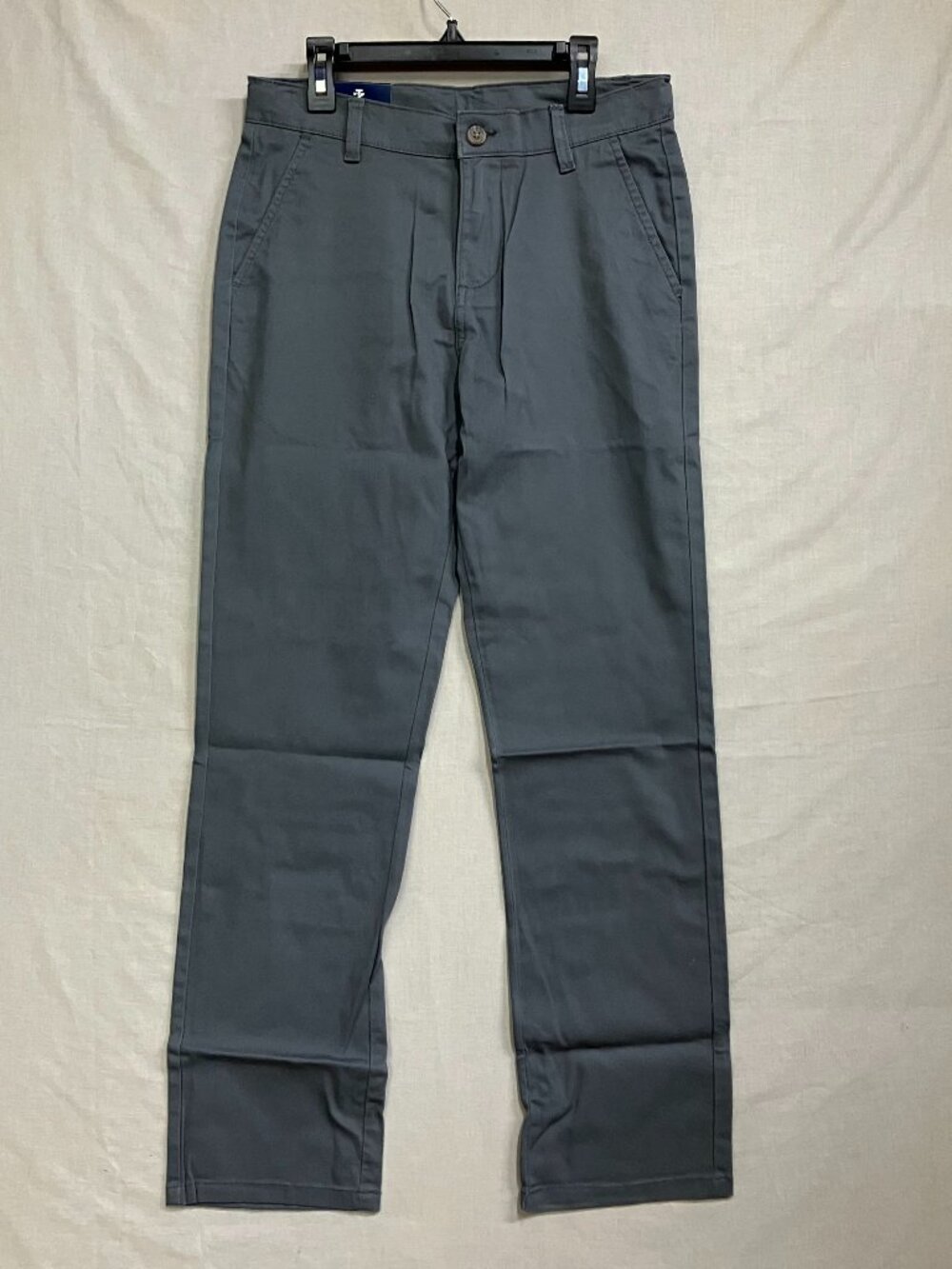 IZOD Flat Front Dress Pants Men's Size 16 Grey Stretch Comfortable Tough Cotton